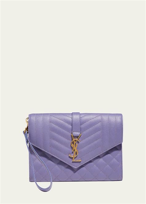 ysl sky blue clutch|ysl monogram quilted clutch.